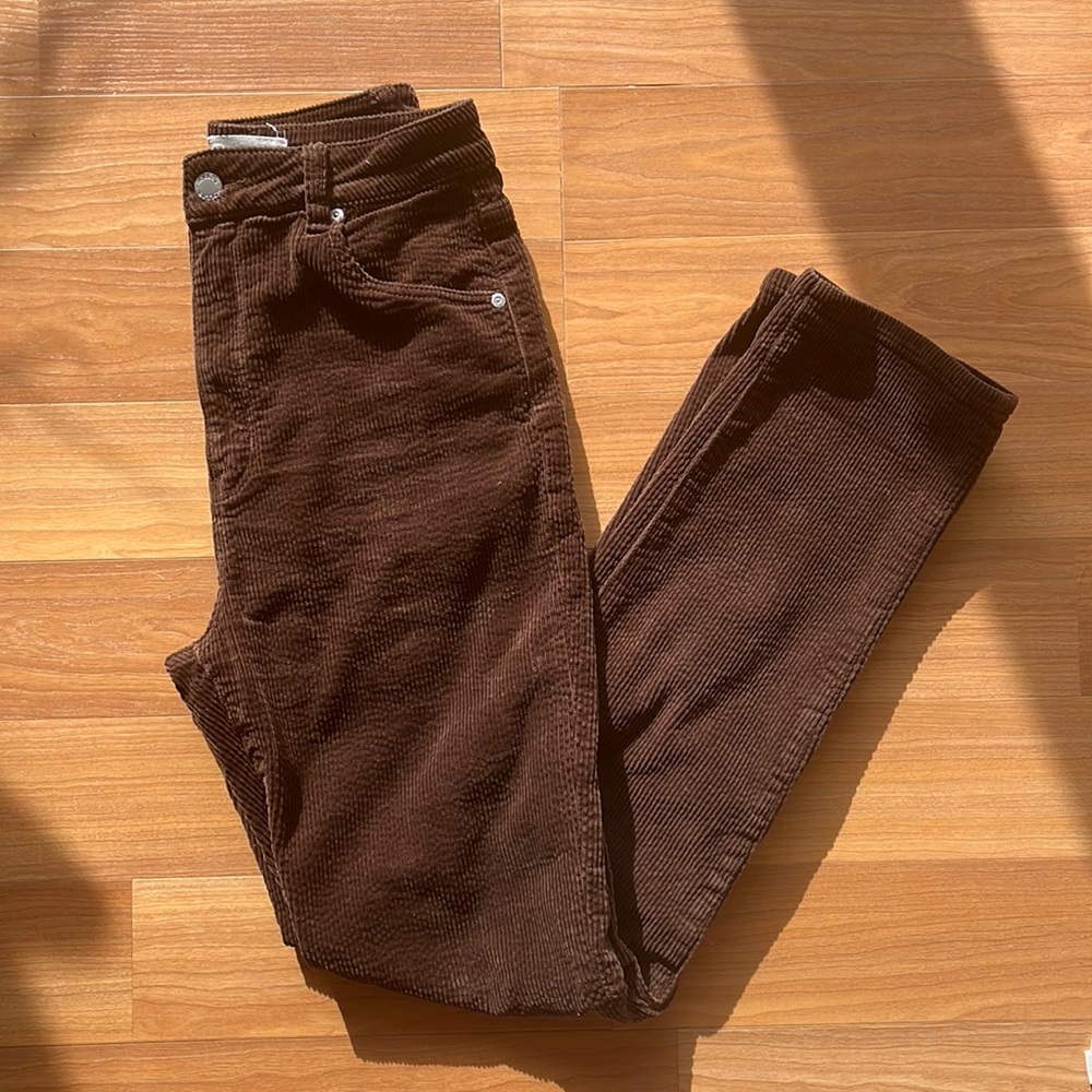 rollas high waisted straight leg corduroy pants